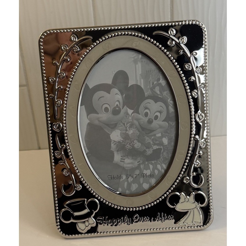 NEW Disney Mickey Minnie Mouse Happily Ever After Wedding Picture Frame 5"x7"